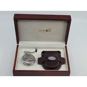 Colibri Quartz Deer Pocket Watch With Display Box And Case Personalized To "TYE"